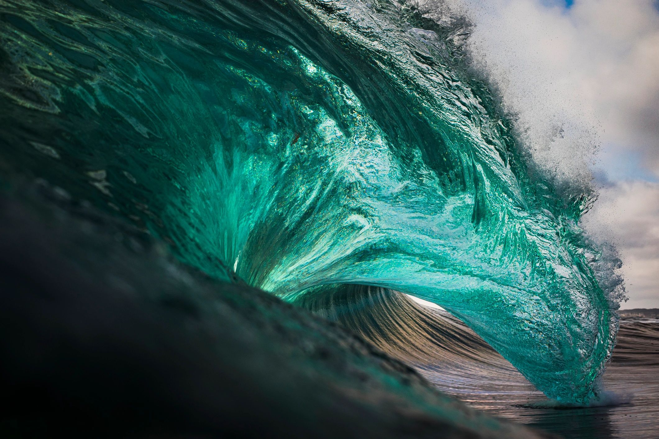 Emerald ocean wave texture